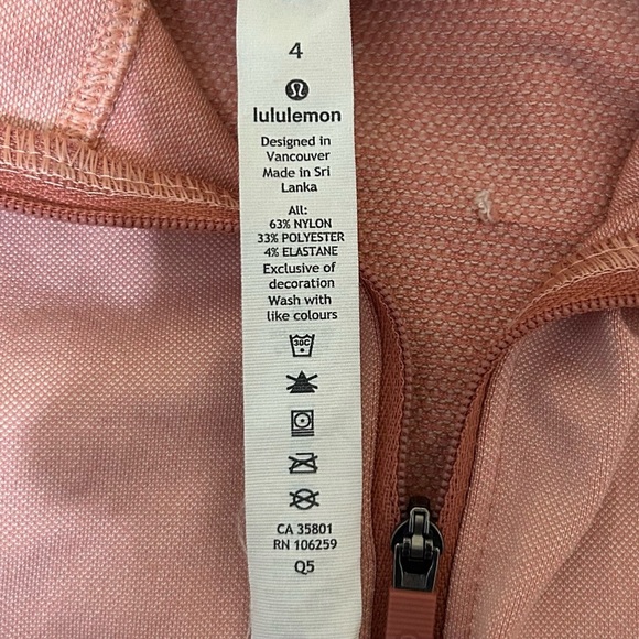 Lululemon Ebb To Train Jacket Rose Pink Colorblock Full Zip Hooded Athleisure - Picture 4 of 8